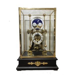 Orologio Marino Stile Inglese con Quadrante Lunare in Ottone Dorato 24K, Catena Fusee, Meccanismo Meccanico Devon/Skeleton/Grasshopper/Doppio Pendolo - Product Image 1