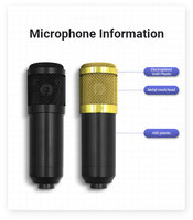 Ensemble de microphone à condensateur avec carte son, carte son pour podcast, microphone pour podcast, kit karaoké USB BM800, enregistrement en direct en studio