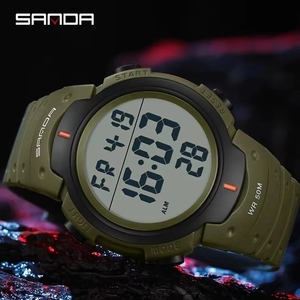 Led <strong>Analog</strong> Waterproof Clock Sanda 269 Men Black Wrist <strong>Watches</strong> Dual Time Quartz Digital Sports <strong>Watch</strong> Relogio Masculino - Product Image 5