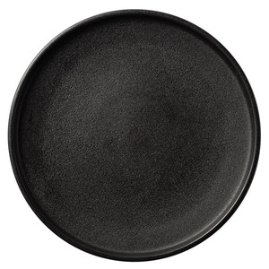 จานเสิร์ฟสเต็กทรงกลมสีดำเคลือบเซรามิกสำหรับใช้ในโรงแรมร้านอาหาร - Product Image 5