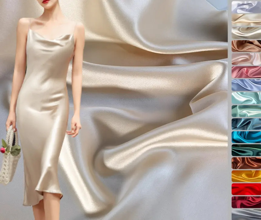 19mm 140cm Soie Charmeuse tissu Vente en gros pure soie tissu luxe soie tissu pour robes