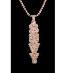 EICY JEWELS Fine Custom Name Pendant VVS Diamond 14K Rose Gold Plated Emerald Cut Brilliant Cut Hip Hop Unisex Jewelry - Product Image 1