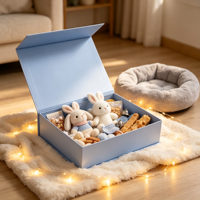 Caja de Regalo Azul para Mascotas con Conejitos de Peluche, Golosinas, Cascabeles y Suéter, Embalaje al por Mayor, Envío, Juego de Regalo Corrugado