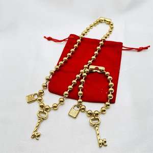 Collier et bracelet HC Ask for <span class=keywords><strong>U</strong></span> Catalog, perles <span class=keywords><strong>de</strong></span> <span class=keywords><strong>50</strong></span> marques <span class=keywords><strong>de</strong></span> bijoux fantaisie, bijoux <span class=keywords><strong>de</strong></span> marque, collier, bijoux, cadenas, amour, clé, cœur - Product Image 2