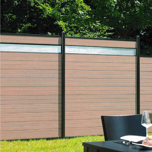 WPC fai da te pannello porta a traliccio con palo in alluminio intero Set resistente alle intemperie Privacy per giardino esterno casa - Product Image 6