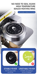Machine à sceller commerciale pour salons de thé, équipement entièrement automatique pour sceller les gobelets en papier et en plastique, machine à sceller les canettes polyvalente - Product Image 3