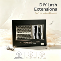 Kit de cils en grappe DIY personnalisables en gros, 30+40D, pré-faits, volume 9-16mm, faux cils en vison synthétique de longueurs mixtes
