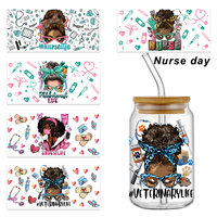 Autocollants UV DTF personnalisés pour tasses, motifs femme noire, transferts UV DTF pour tasses, autocollants UV DTF