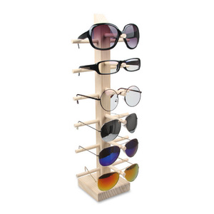 ชั้นวางแว่นตาไม้เนื้อแข็ง 5 ชั้น สำหรับวางบนโต๊ะ ที่เก็บแว่นกันแดด ทนทาน - Product Image 3