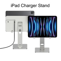 Support de chargeur d'iPad portable pliable en aluminium magnétique avec logo personnalisé d'usine, support de chargeur de tablette pour iPad 11 13 pouces M4 2024