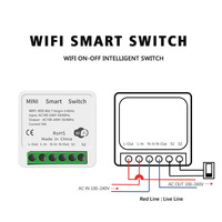 Mini Interrupteur Intelligent WiFi 16A DIY Pour Lumières Contrôle Sans Fil Maison Connectée Avec Tuya Smart Life Alexa Google Home