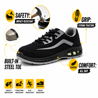 AOXIANG Chaussures de travail décontractées unisexe, tige en maille, semelle intermédiaire en PU, semelle extérieure antistatique, anti-perforation, confortables pour la construction et l'usine