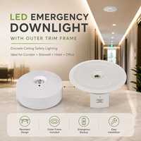 Lampu Downlight LED Darurat OEM Grosir Kustom IP20 dengan Cadangan Baterai 3 Jam, Perlengkapan Ringkas untuk Kantor Komersial