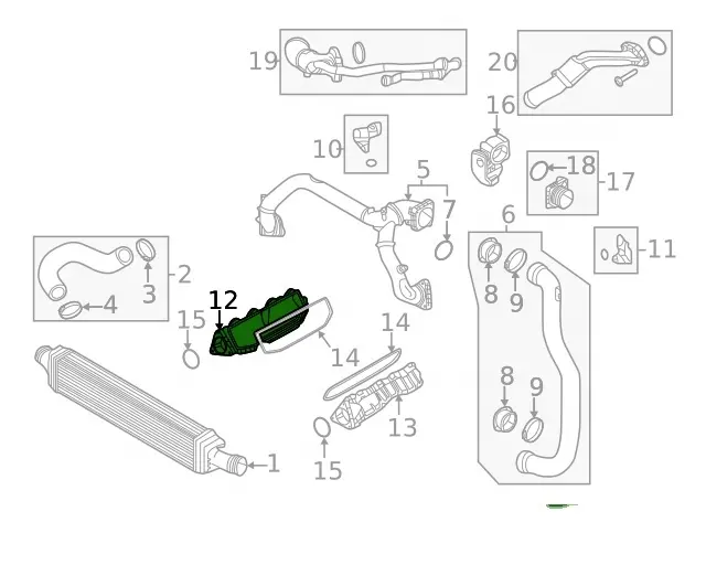 BBmart pièces de voiture de rechange automatiques 06M 133 268 PA tuyau de refroidisseur intermédiaire de Tube d'admission d'air de moteur pour Audi A7 Quattro OE 06M133268PA