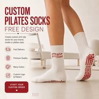 Chaussettes de Pilates antidérapantes pour femmes avec design personnalisé, chaussettes à grip tricotées pour le yoga et le Pilates, chaussettes de sport pour femmes