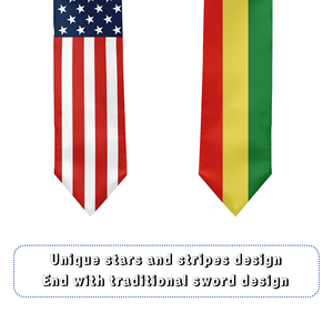 13*180CM USA and Ethiopia International Study Abroad Adult Satin <b>Graduation</b> Scarf <b>Sash</b> - Product Image 3