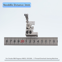 Pied-de-biche (plissage/froncement) pour machine à coudre surjeteuse à 5 fils Siruba 988 Pegasus EX5200 M800 Jack 798 Hikari