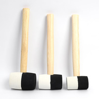 Marteau en caoutchouc |   Marteau à tête souple double face blanc et noir, manche en bois dur, petit marteau pour le travail du bois, les revêtements de sol et les carreaux