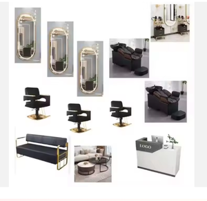Ensemble de mobilier de salon de coiffure moderne et luxueux, pliable et inclinable, personnalisable, ensemble de chaise de shampooing, miroir, salon de beauté, barbier, fabrication - Product Image 3