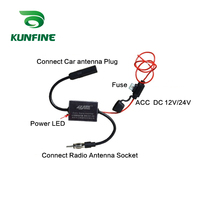 Amplificateur de Signal d'Antenne Universel en Métal DAB+ Radio FM pour Voiture, Bateau et Véhicule