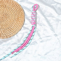 Cordon tressé bicolore à double attache, cordelette à nœud, pendentif fait main, porte-clés de sac DIY, modèle sportif toutes saisons ACD006
