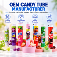 Tube souple laminé personnalisé de qualité alimentaire pour bonbons, conteneur en aluminium et plastique avec bouchon à vis, logo imprimé UV, 12,7-35 mm