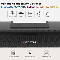 Mini barre de son 60W 2,1ch avec caisson de basses filaire, haut-parleurs Bluetooth pour Home cinéma, système Tv, barre de son Home Audio, nouveau Design 2023