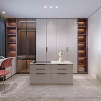 Armoire contemporaine en MDF sur mesure de qualité avec bureau et coiffeuse pour chambre à coucher et usage hospitalier