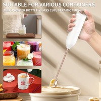 Mousseur à lait électrique portable en plastique PP, durable et écologique, batteur à œufs, fouet, mélangeur de boissons à piles, vente en gros