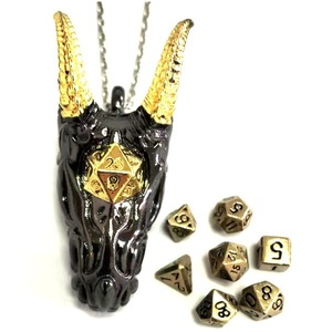 Mini jeu de dés polyédriques creux en métal de 6 mm, thème Dragon et Dungeon Faucet pour les joueurs, bronze antique, marque Xindaxin, 0,033 kg - Product Image 3