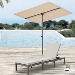 6x4ft 야외 발코니 우산-플랫 베란다 풀 파티오 우산 직사각형 캐노피 그늘 UPF50 + 자외선 차단 360 ° 회전 - Product Image 6