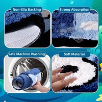 Karpet Bulu Halus Polyester Berumbai Anti-Slip Motif Kartun Dekoratif untuk Kamar Anak dengan Insulasi Termal