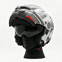 Casques de moto intégraux en ABS noir mat, casque de sécurité avec visière intérieure teintée, certifié DOT, casque moto, casco de moto