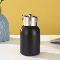 300ml 10oz logotipo personalizado lindo Mini vientre taza de acero inoxidable termo niños botella de agua con anillo de Metal