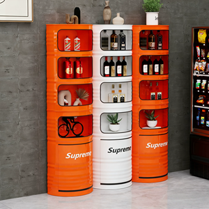 Meuble de rangement mural moderne industriel pour <span class=keywords><strong>restaurant</strong></span> et hôtel, avec porte-bouteilles extérieur en fer robuste - Product Image 1