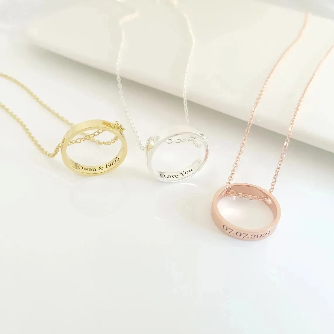 Personalised Hidden Message Necklace,The Inner Circle Necklace,Perfect Gift For Her