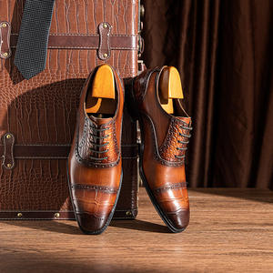 Zapatos de cuero Oxford-zapatos de hombre transpirables DE BODA informales de trabajo formal de negocios de cuero genuino para hombre - Product Image 3