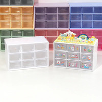 Armoire de rangement en plastique NFS à 9 tiroirs, boîte de rangement rectangulaire de style mini-tiroir 18,8x9,5x12 cm, organiseur de bureau pour fournitures de bureau