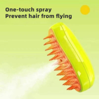 Brosse à vapeur en céramique autonettoyante 3 en 1, outil de massage en silicone pour chats et chiens, outil de toilettage