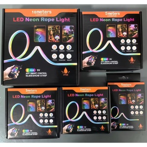 Bande lumineuse LED flexible contrôlée par circuit intégré, synchronisée au son de la musique, lumière néon RGB, application intelligente, lumières colorées pour la <span class=keywords><strong>maison</strong></span> - Product Image 1