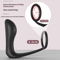 Plug anal professionnel à double action avec anneau élastique pour hommes, modèle souple et pulsé pour adultes matures