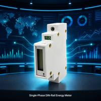 Compteur d'énergie monophasé RS485 Modbus RTU Protocole DL/T 645 Rail DIN Compteur kWh 220V LCD Compact 18mm