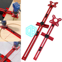 Support de rainure de fraisage de routeur étendu 3 en 1, gabarit de coupe de cercle de routeur de rayon 9-61cm, gabarit de quincaillerie d'armoire en aluminium pour le travail du bois