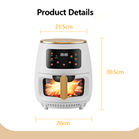 Four à friteuse à air numérique OEM 2400W, grande capacité 6L, marmite électrique sans gaz, pot à riz et à bouillie, cuisinière créative blanche et brune