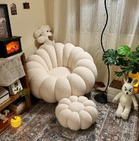 Fauteuil de salon Teddy en tissu de laine, fauteuil individuel de luxe, fauteuil d'appoint, fauteuil inclinable rembourré en éponge capitonnée