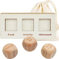 Juego de 4 Dados Románticos para Parejas, Dados de Madera para Actividades de Comida y Citas Nocturnas, Regalo para San Valentín o Boda