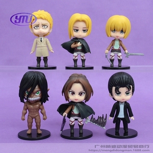 6 estilos Attack on 2nd Gen Eren <span class=keywords><strong>Levi</strong></span> <span class=keywords><strong>Mikasa</strong></span> figura modelo estatua coleccionable Anime decoración regalo muñeca juguete de acción Titan Set - Product Image 6