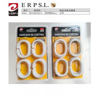 ERPSL <b>Curtain</b> <b>Hooks</b> 12 Pcs White Plastic Shower <b>Curtain</b> Rings for Bathroom Use - Product Image 1