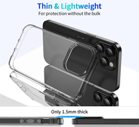 Coque de Téléphone Souple en TPU Anti-Chute 4 Coins Transparente Anti-Choc en PC Acrylique Rigide pour iPhone 15 Pro Max 14 16 Plus 13 12 11 Pro