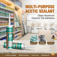 Scellant silicone acétique multi-usages, adhésif imperméable pour verre, aluminium, carrelage céramique, durcissement rapide, vente en gros, fourniture d'usine